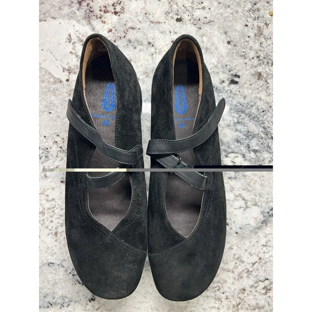 Wolky 42 Black Passion Mary Jane Goat Suede Leather US 11.5 Walking Shoe Comfort